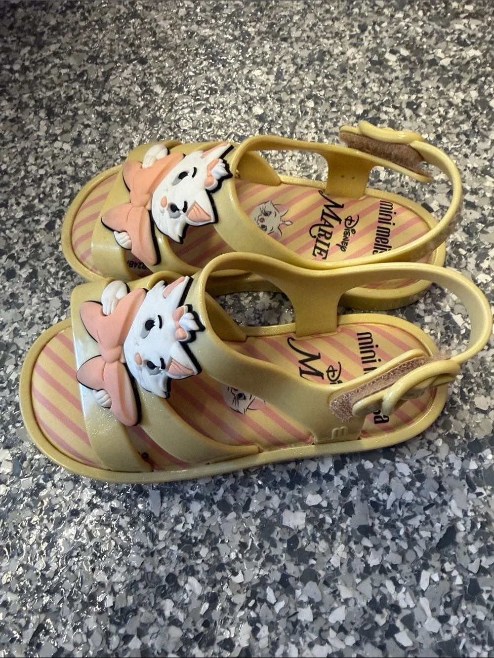 Mini Melissa Yellow Marie Bow Girls' Sandals